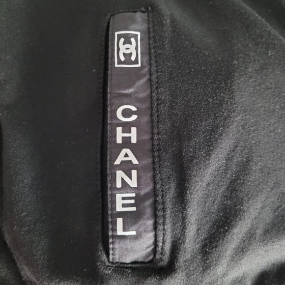 Authentic CHANEL vintage coco logo cotton zip-up blouse black size L (US M) - Picture 8 of 13